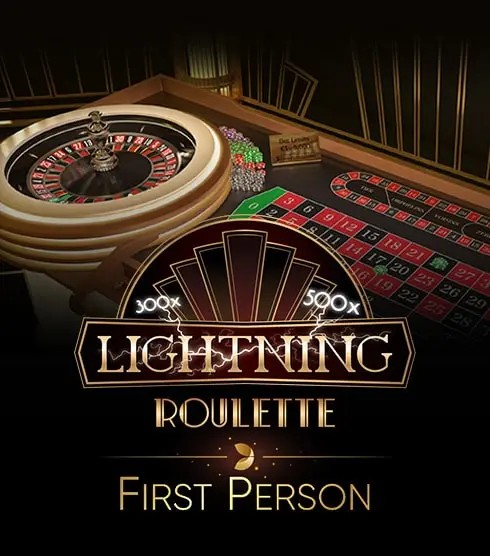 First Person Lightning Roulette slot logo by Evolution at LeBull Casino
