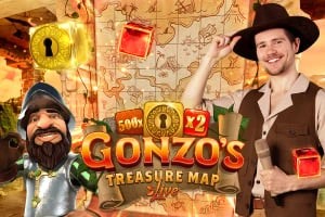 Gonzo's Treasure Map online game logo by Evolution on lebullpolska.com